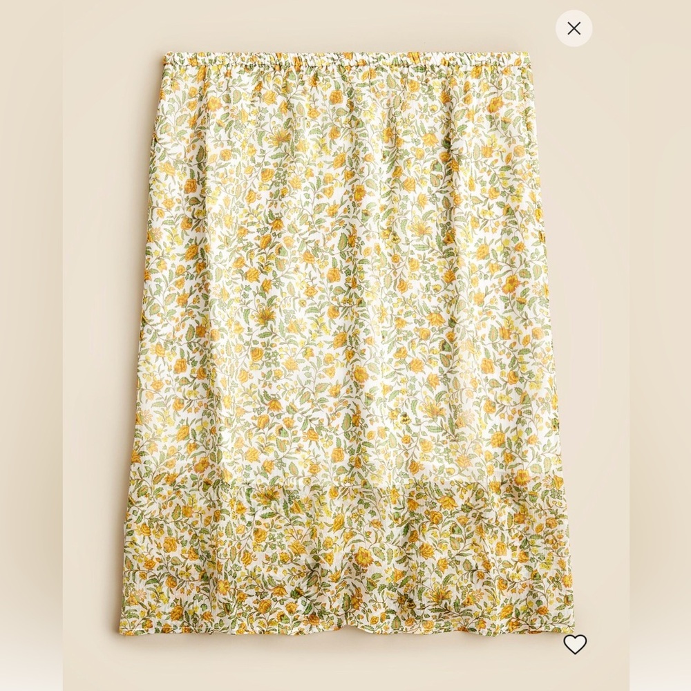 J. Crew Maxi Skirt with Yellow and Green Floral Pattern